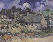 Vincent Van Gogh Thatched Cottages at Cordeville,at Auvers-sur-Oise (mk06) oil on canvas